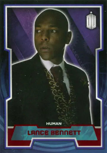 Portrait of a man in a dark suit on Doctor Who 2015 Red Foil Parallel Card #06 of 50