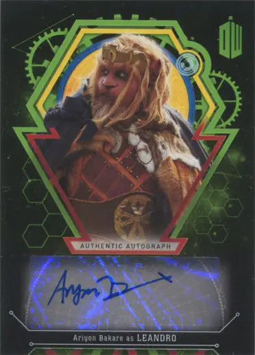 Ariyon Bakare autograph card in hexagonal frame from Doctor Who trading cards collection