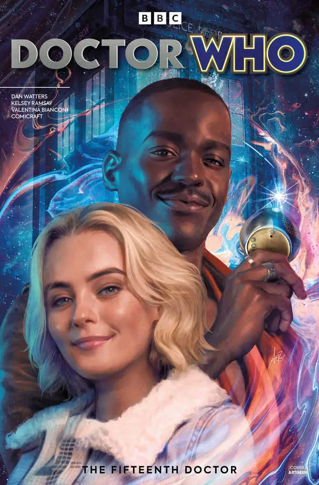 Doctor Who promotional poster featuring the Fifteenth Doctor and companion