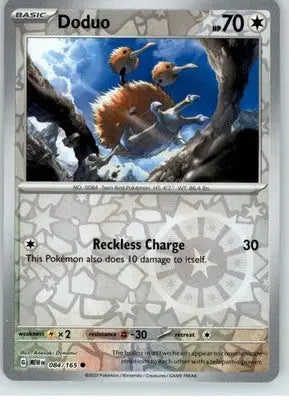 Doduo - SV: Scarlet & Violet 151 - Reverse Holo NM - #084/165 - Pokémon Card Single