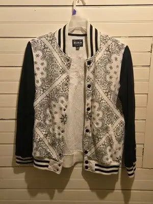 Dogg Supply Varsity Jacket Mens S Bandana Paisley Black White Snoop Dogg Logo - Apparel