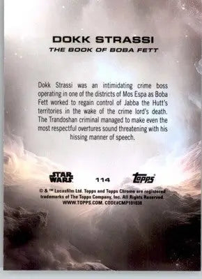 Dokk Strassi - 2025 Topps Chrome Star Wars Sapphire - #114 - Non_sport - Star Wars Card Single