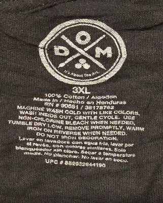 DOM Tshirt Mens 3XL Black Graphic Chillin Like A Villain Reaper Short Sleeve - Apparel