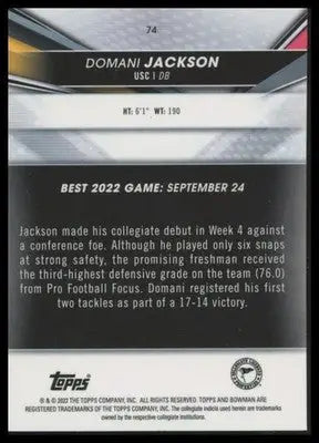Domani Jackson 2022-23 Bowman’s Best University #74 USC Trojans