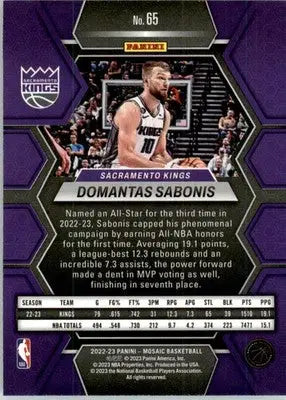 Domantas Sabonis - 2022-23 Panini Mosaic - #65 - Basketball - Basketball Card Single