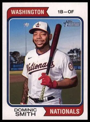 Dominic Smith 2023 Topps Heritage #42 Washington Nationals - Baseball Card Single