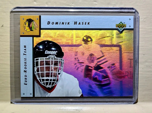Dominik Hasek 1992-93 Upper Deck Euro-Rookie Team #ERT3 Hologram Hockey Card - Hockey Card Single