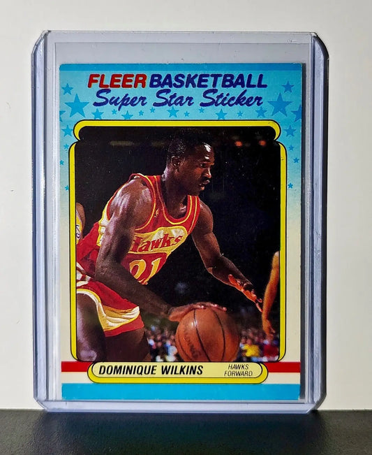 Dominique Wilkins 1988 Fleer Superstar NBA #11 Sticker Card Atlanta Hawks - Basketball Card Single