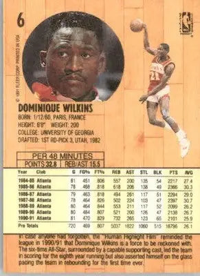 Dominique Wilkins - 1991-92 Fleer - #6 - Basketball - Basketball Card Single