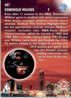 Dominique Wilkins - 1993-94 Upper Deck - #467 - Basketball - Basketball Card Single