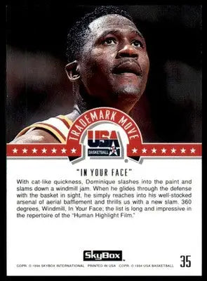 Dominique Wilkins 1994 SkyBox USA #35 USA - Basketball Card Single
