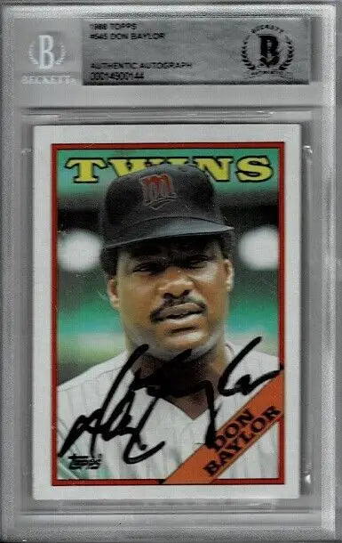 Autographed Don Baylor Twins signed baseball card from 1988 Topps