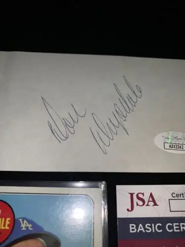 Autographed white paper featuring Don Drysdale Dodgers and Don Baylor Yankees signatures