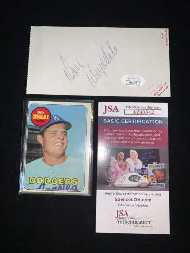 Don Drysdale autographed memorabilia featuring Don Baylor and Dodgers Hall of Fame autos