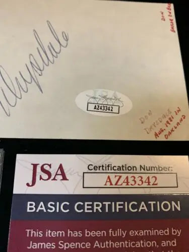 Autographed Don Drysdale Dodgers photo with JSA certification for Don Baylor collectors