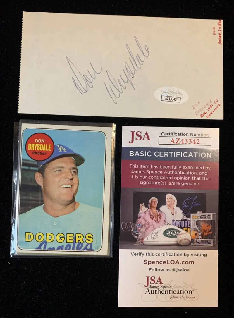 Don Drysdale autographed memorabilia from Don Drysdale Dodgers and Don Baylor Yankees