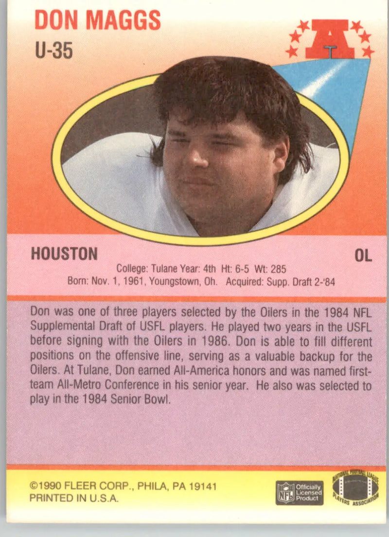 Don Maggs - 1990 Fleer Update - #U-35 - RC Football