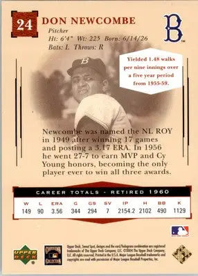 Don Newcombe - 2004 Upper Deck Sweet Spot Classic - #24 - Baseball - Baseball Card Single