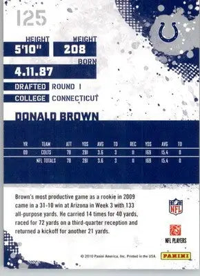 Donald Brown - 2010 Score - #125 - Football - Football Card Single