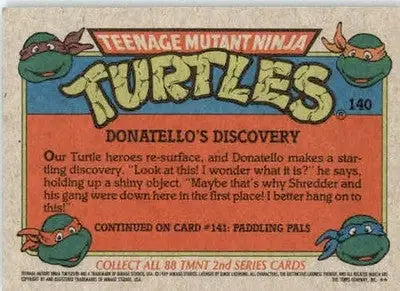 Donatello’s Discovery - 1989 Topps Teenage Mutant Ninja Turtles - #140 - Non-Sports Card Single
