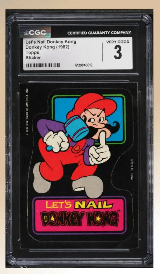 Donkey Kong Topps Sticker 1982 ’Let’s Nail Donkey Kong’ CGC - 3 - Non-Sports Card Single