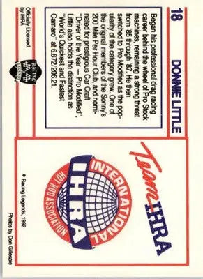 Donnie Little - 1991 Racing Legends IHRA - #18 - Racing - Racing Card Single