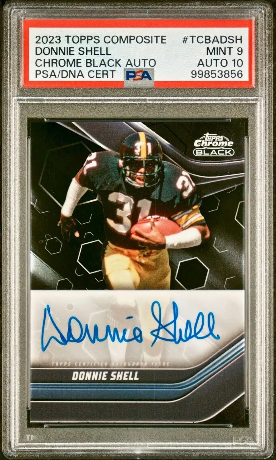 Donnie Shell 2023 Topps Chrome Black NFL #TCBA-DSH PSA 9 Auto 10