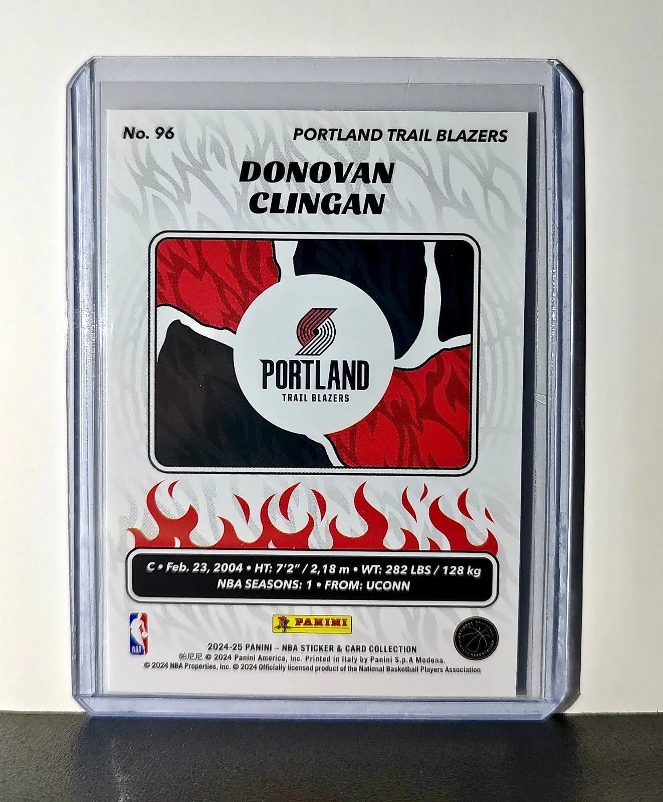 Donovan Clingan Rookie 2024-25 Panini NBA #96 Sticker Card Trail Blazers - Basketball Card Single