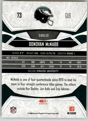 Donovan McNabb - 2008 Donruss Gridiron Gear - #73 - Football - Football Card Single