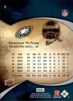 Donovan McNabb - 2009 Upper Deck Icons - #9 - Football - Football Card Single