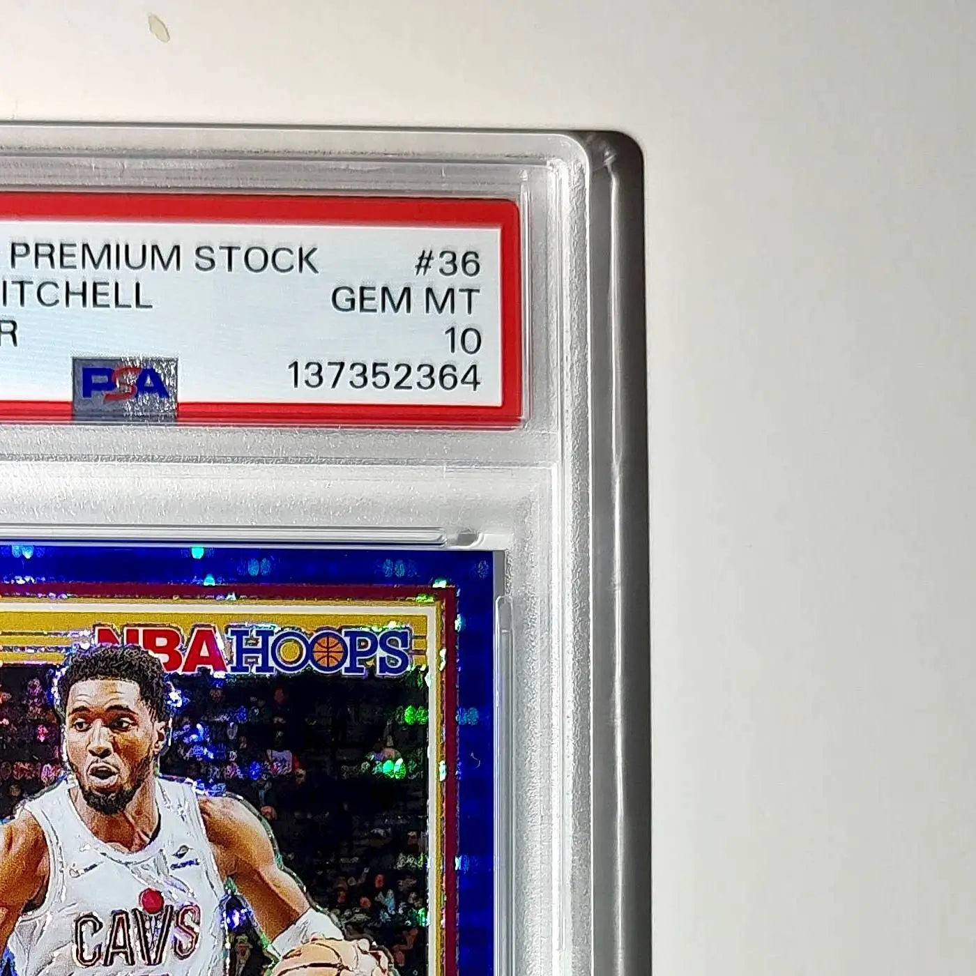 Donovan Mitchell 2023 Panini Hoops Premium #36 04/75 Blue Pulsar PSA 10 Gem Mint