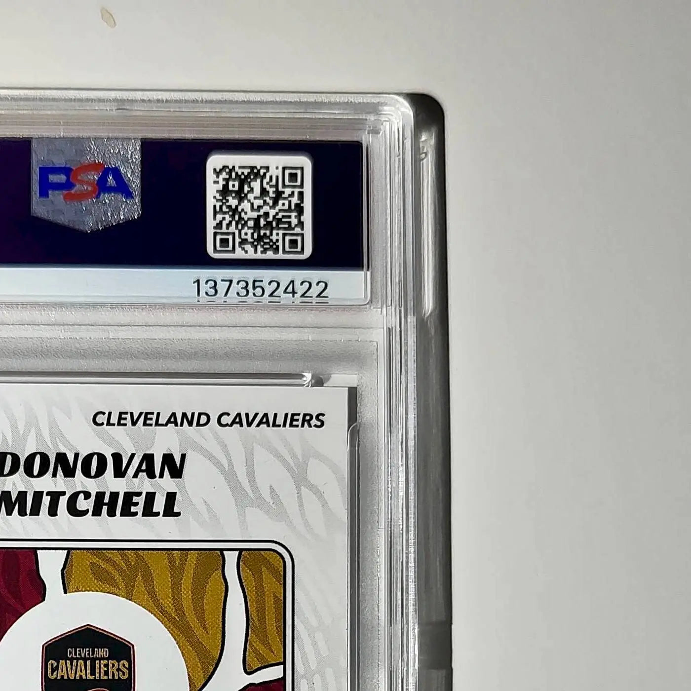 Donovan Mitchell 2024-25 Panini NBA #27 Sticker 9/100 Red Foil PSA 8 NM-MT