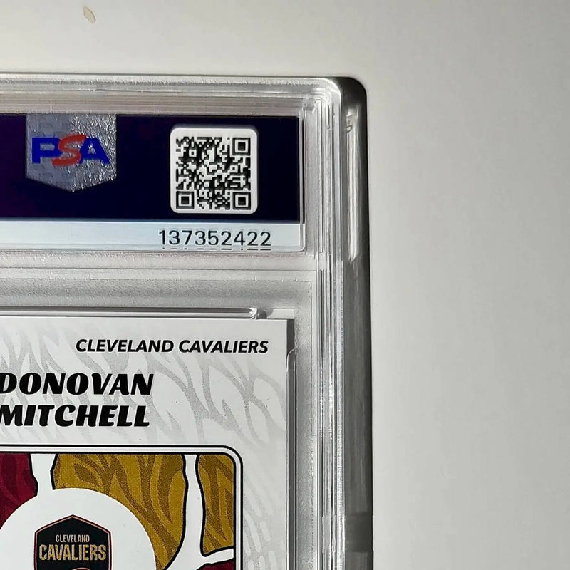 Donovan Mitchell 2024-25 Panini NBA #27 Sticker 9/100 Red Foil PSA 8 NM-MT