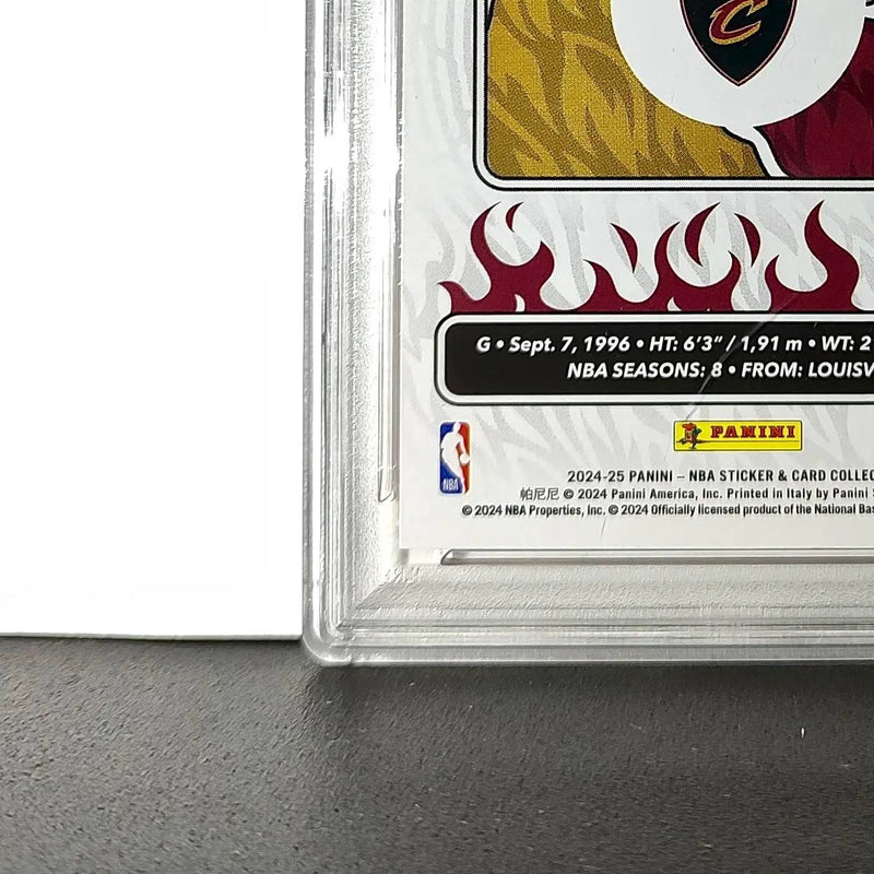 Donovan Mitchell 2024-25 Panini NBA #27 Sticker 9/100 Red Foil PSA 8 NM-MT