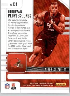 Donovan Peoples-Jones - 2020 Panini Absolute - #134 - Retail RC Football - Football Card Single