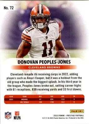 Donovan Peoples-Jones - 2023 Panini Prestige - #72 - Xtra Points Hyper Football - Football Card Single