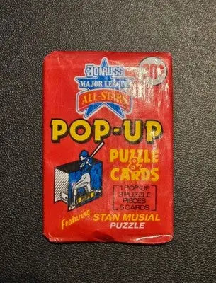 Donruss Pop Up Puzzle Cards 1987 Major League All Stars Lot of 7 Sealed Packs - Baseball Card Box