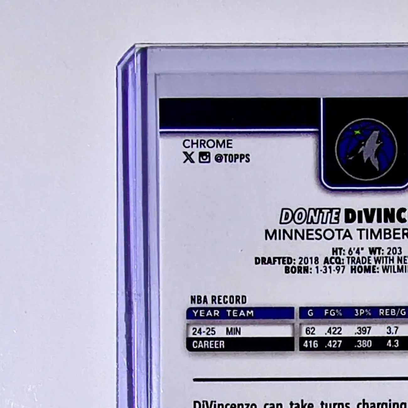 Donte DiVincenzo 2025-26 NBA Topps Chrome Update #108 Card Timberwolves - Basketball Card Single