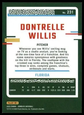 Dontrelle Willis 2023 Donruss #231 Florida Marlins - Baseball Card Single