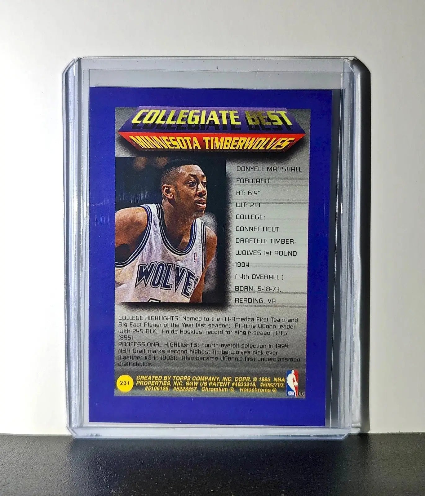 Donyell Marshall 1994-95 Topps Finest #231 Collegiate Best