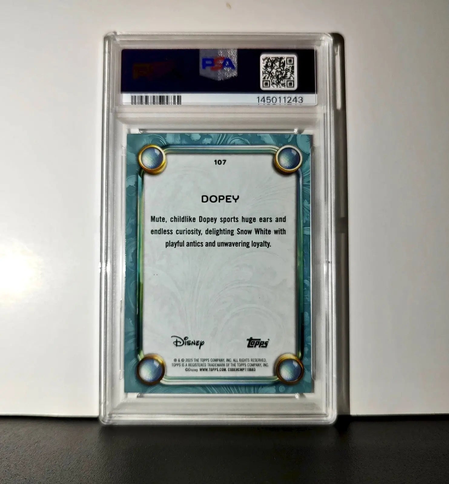 Dopey 2025 Topps Disney #107 Diamond Card Snow White and the Seven Dwarfs PSA 9 - Non-Sports Card Single