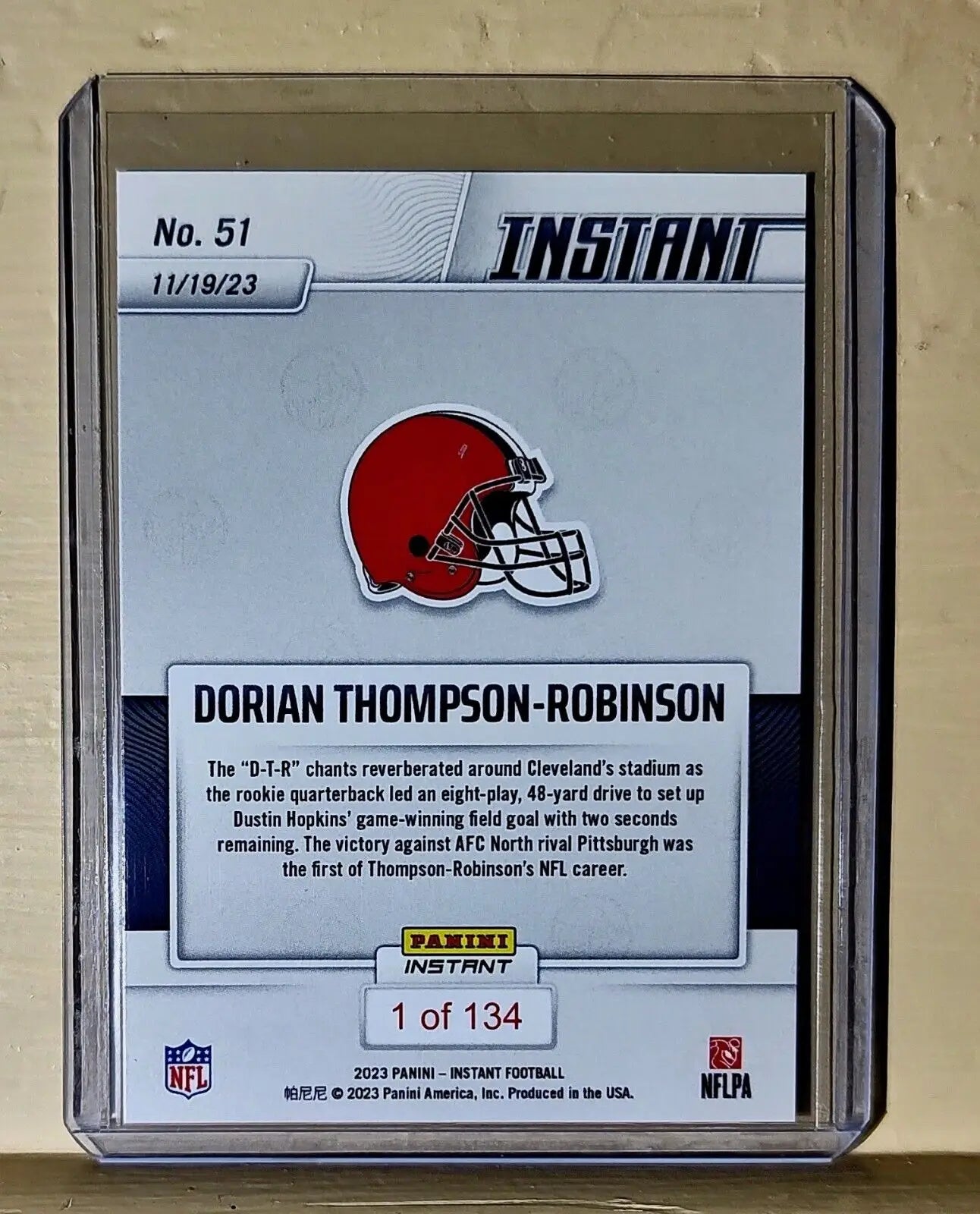 Dorian Thompson-Robinson 2023 Panini NFL Rookie Football 51 Card 1 of 134 Browns - Football Card Single