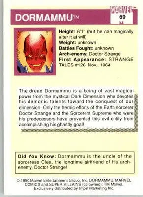 Dormammu - 1990 Impel Marvel Universe - #69 - Non_sport - Marvel Card Single