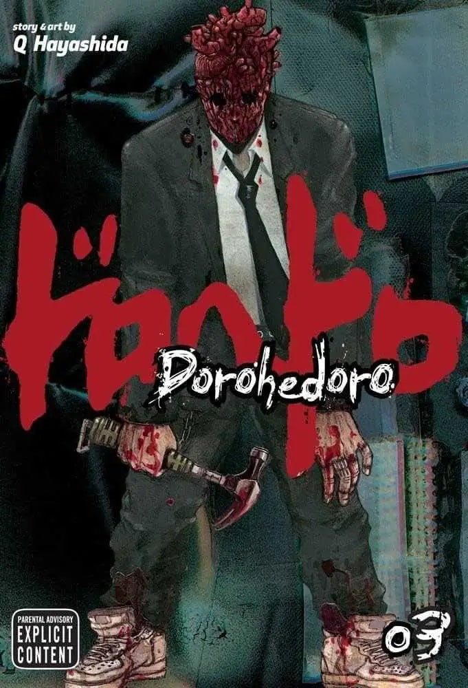 Dorohedoro graphic novel volume 3 manga displayed in Dorohedoro Graphic Novel Volume 03 New Printing