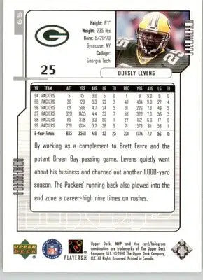 Dorsey Levens - 2000 Upper Deck MVP - #65 - Silver Script Football - Football Card Single