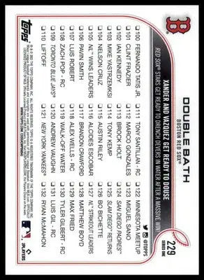 Double Bath 2022 Topps #229 Boston Red Sox - Baseball Card Single