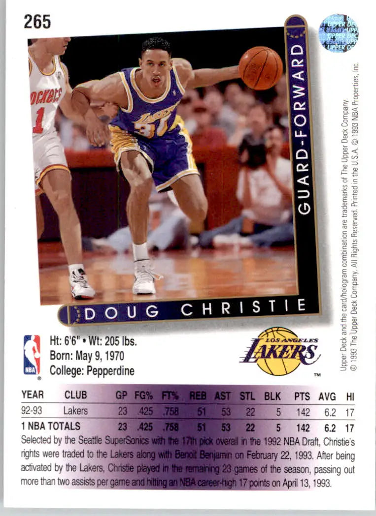Doug Christie - 1993-94 Upper Deck - #265 - Basketball - Basketball Card Single