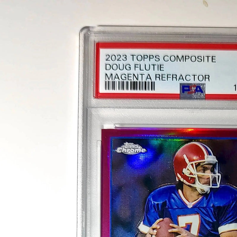 Doug Flutie 2023 Topps Chrome #35 Magenta Refractor 374/399 PSA 8 NM-MT