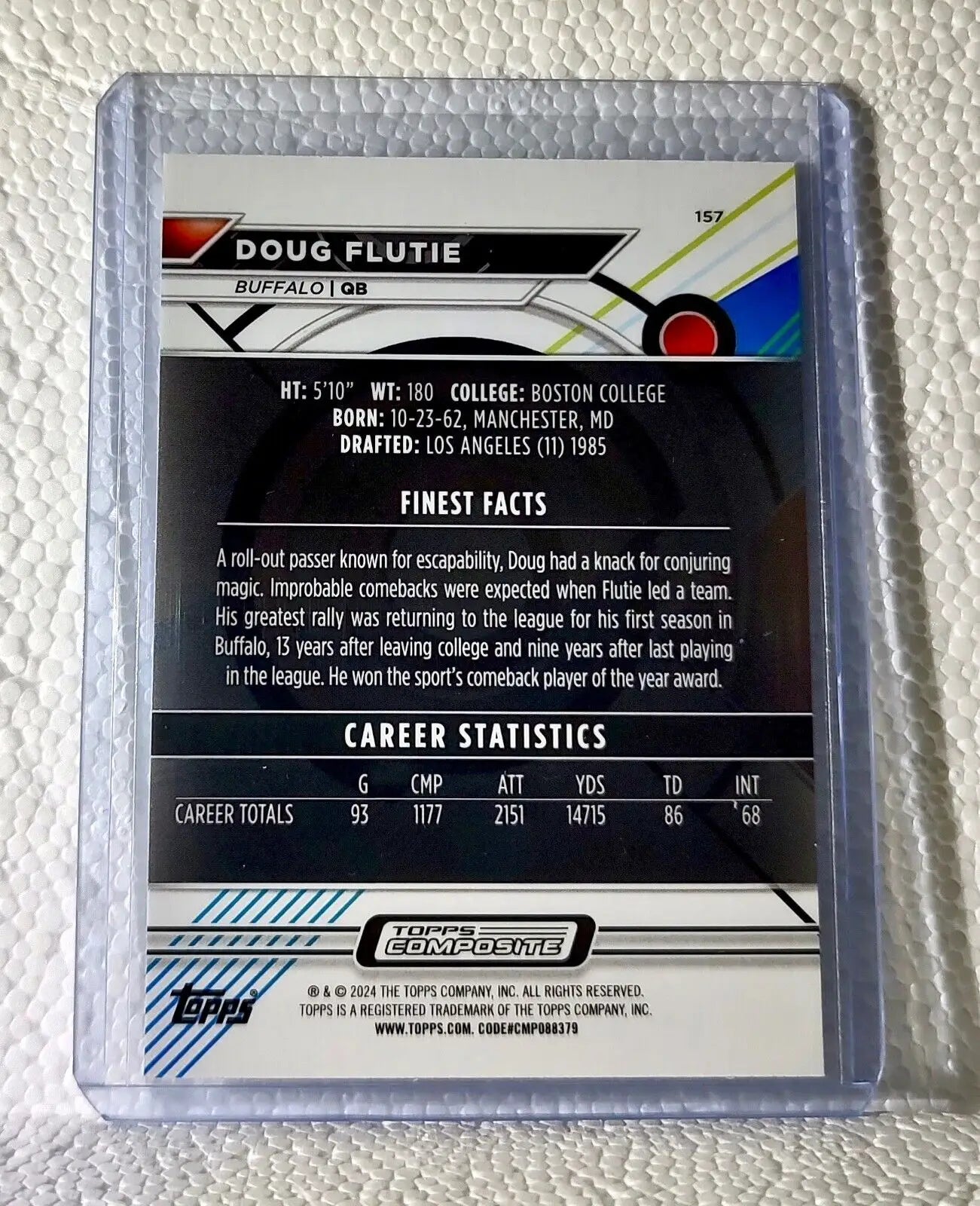 Doug Flutie 2023 Topps Finest NFL #157 Composite Football Card Buffalo Bills