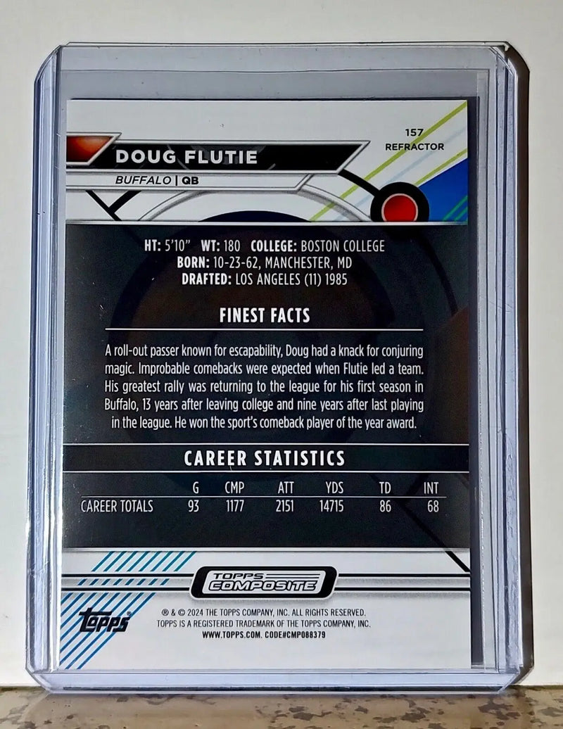 Doug Flutie 2023 Topps Finest Refractor NFL #157 Football Card Buffalo Bills